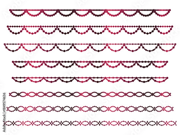 Obraz 丸、半円ラインうろこ1、11ワイン