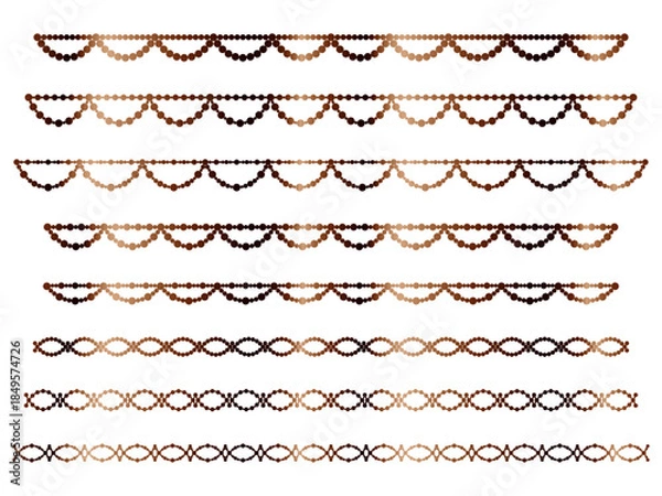 Obraz 丸、半円ラインうろこ1、18茶