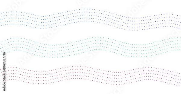 Obraz Colourful dots wave lines 