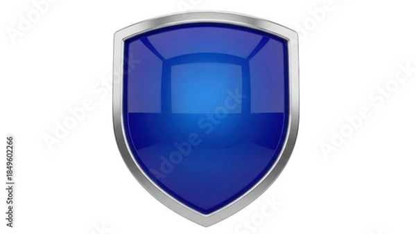 Obraz Blue shield icon isolated on transparent background