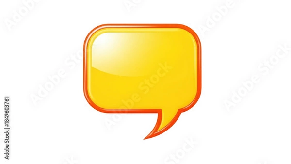 Obraz Yellow speech bubble icon isolated on transparent background