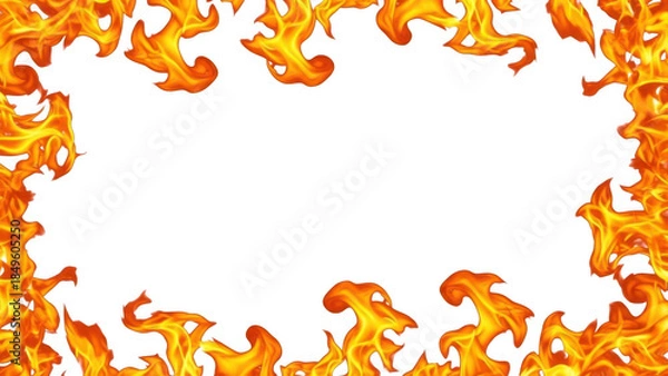 Obraz Flame border isolated on transparent background