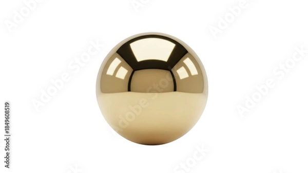 Obraz Shiny gold sphere isolated on transparent background