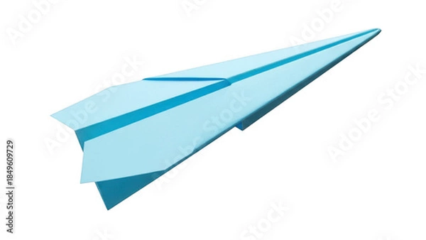 Obraz Blue paper airplane isolated on transparent background