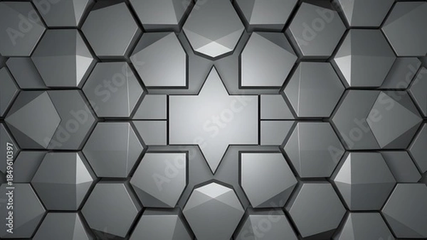 Fototapeta Hexagonal Pattern with Central Light Source.