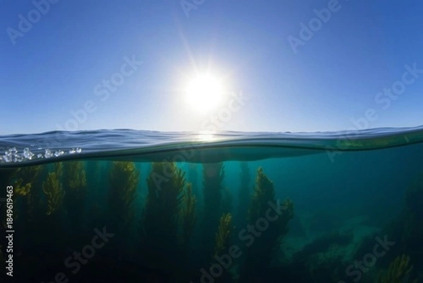 Obraz Sunlit Underwater Kelp Forest