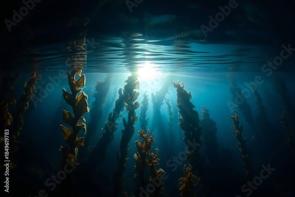 Obraz Sunlit Underwater Kelp Forest