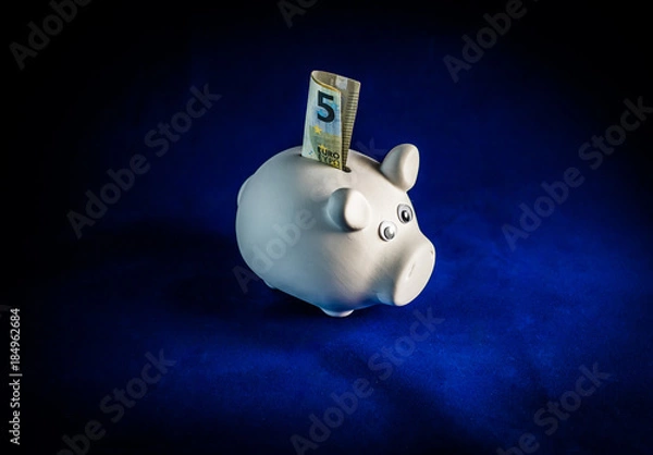 Obraz Blue piggy bank