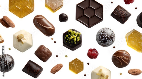 Obraz Assorted Gourmet Chocolates, isolated on transparent background