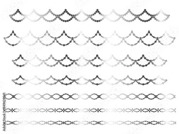 Obraz 丸、半円ラインうろこ2、2銀