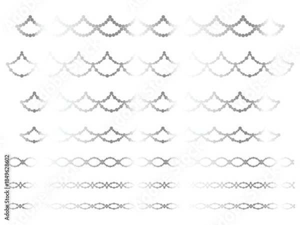 Obraz 丸、半円ラインうろこ2、6白