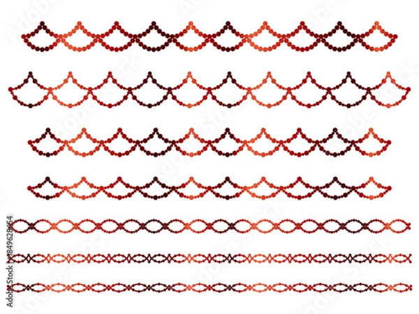 Obraz 丸、半円ラインうろこ2、10赤