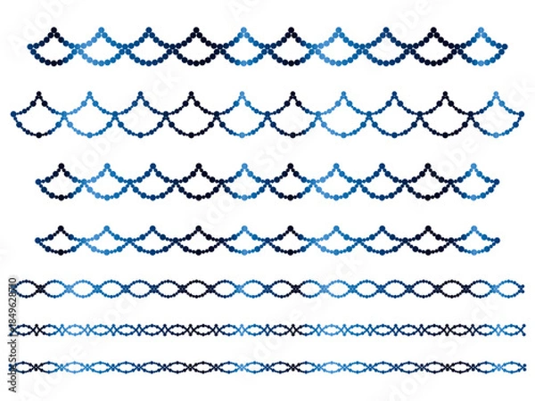 Obraz 、半円ラインうろこ2、15青