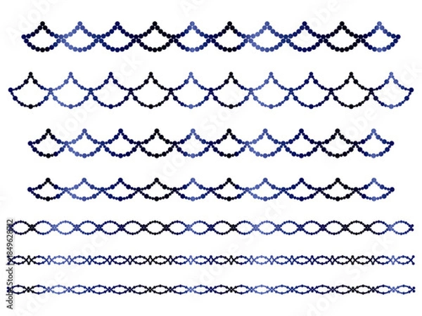 Obraz 丸、半円ラインうろこ2、14紺