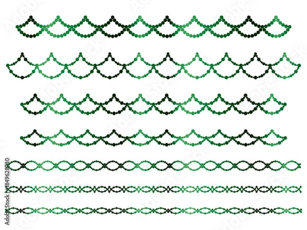 Obraz 丸、半円ラインうろこ2、17緑