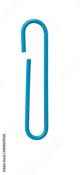 Obraz Blue Paperclip on White Background