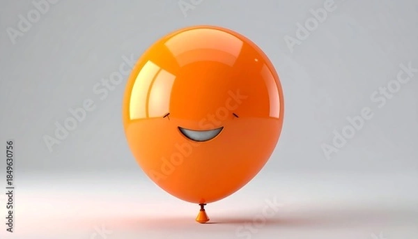 Obraz Smiling orange balloon.  Simple 3D render