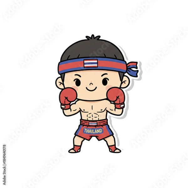 Obraz Chibi Muay Thai Boy Boxing