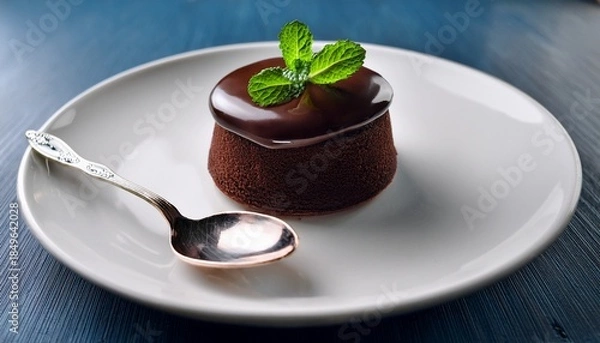 Obraz chocolate pudding with mint