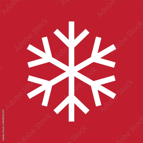 Obraz Basic Simple Minimalist Snowflake 1st Style for Christmas. Editable Icon Vector