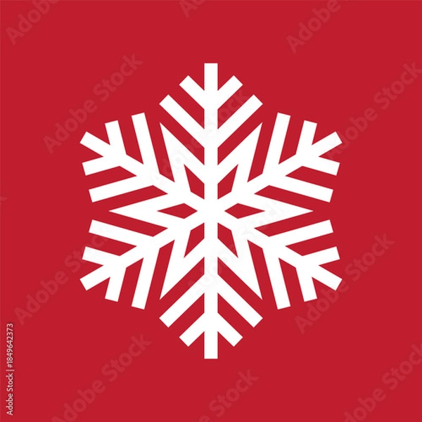 Obraz Basic Simple Minimalist Snowflake 5th Style for Christmas. Editable Icon Vector