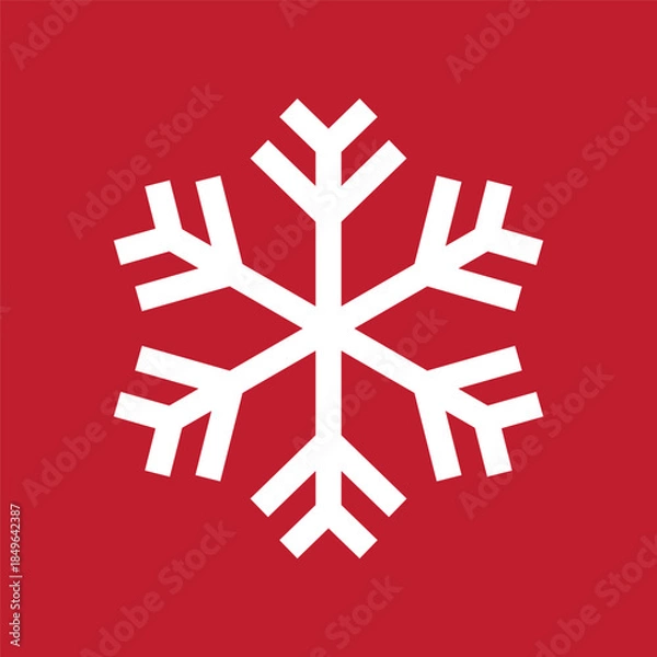 Obraz Basic Simple Minimalist Snowflake 6th Style for Christmas. Editable Icon Vector