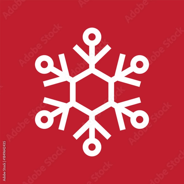 Obraz Basic Simple Minimalist Snowflake 13th Style for Christmas. Editable Icon Vector