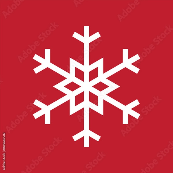 Obraz Basic Simple Minimalist Snowflake 17th Style for Christmas. Editable Icon Vector