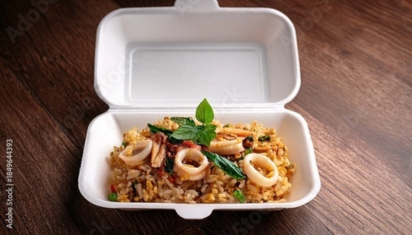 Obraz Rice with meat and mint 