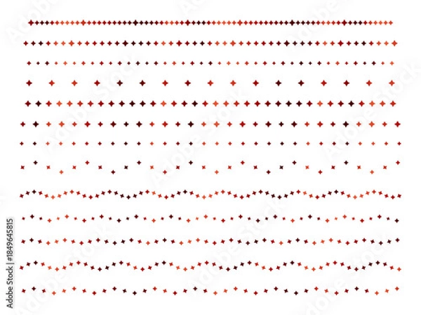 Obraz 四角星、ライン2、10赤
