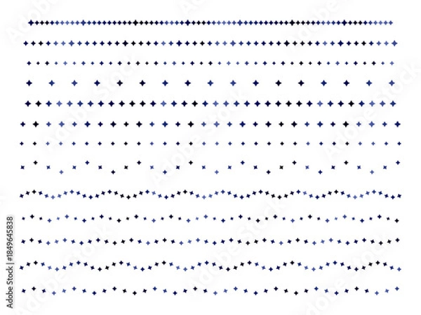 Obraz 四角星、ライン2、14紺