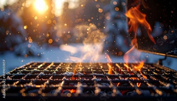 Obraz fire in the fireplace