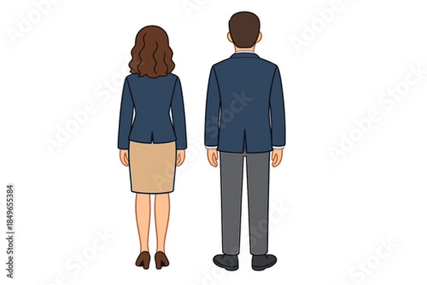 Obraz Two professionals standing back to back