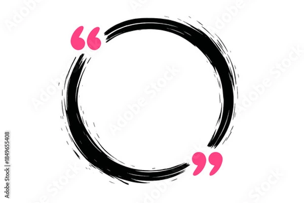 Obraz Abstract Circle Frame with Glowing Quotation Marks