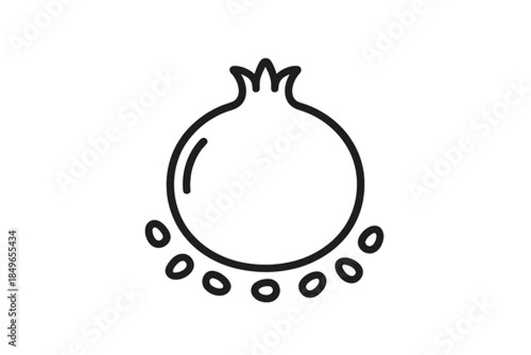 Obraz Pomegranate icon on dark background