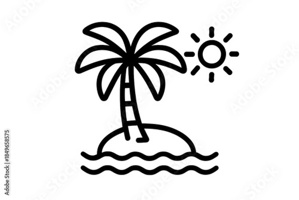 Fototapeta Tropical Island Icon