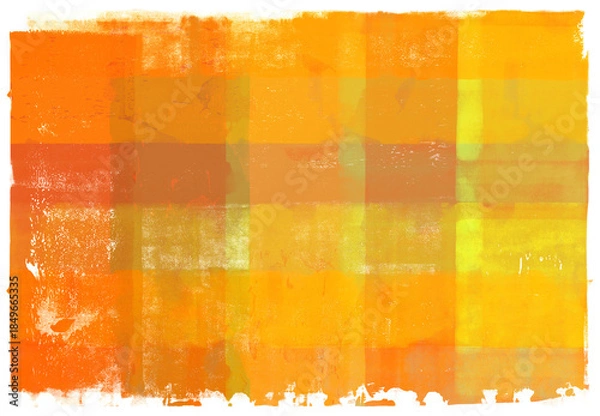 Fototapeta 手描きローラーの重ね塗り、おしゃれなチェックアート