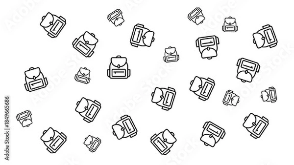 Obraz Minimalist black briefcases floating on white background