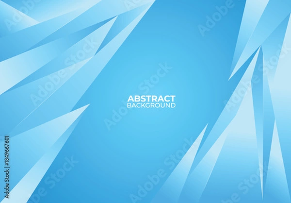 Obraz  Triangle background, geometric background design,  gradient blue background template, abstract background, 