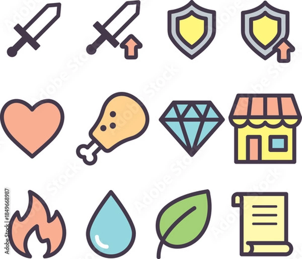 Obraz ゲームのアイコンセット