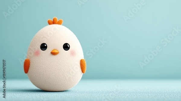 Obraz cute cartoon chicken egg character