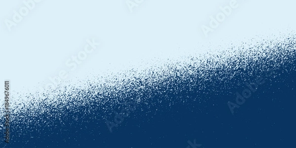 Obraz Blue noise grain background, pointillism gradient or dotwork pattern, vector dot effect. Halftone noise grain or speckled texture.