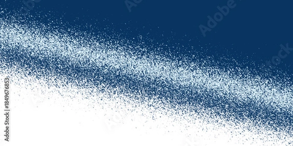 Obraz Blue noise grain background, pointillism gradient or dotwork pattern, vector dot effect. Halftone noise grain or speckled texture.
