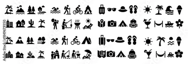 Obraz Vacation icons set including travel elements