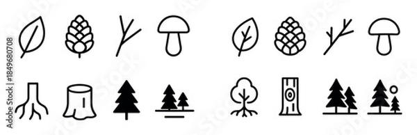 Obraz Forest Icon Set