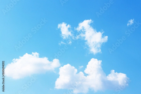 Fototapeta Bright blue sky with white clouds