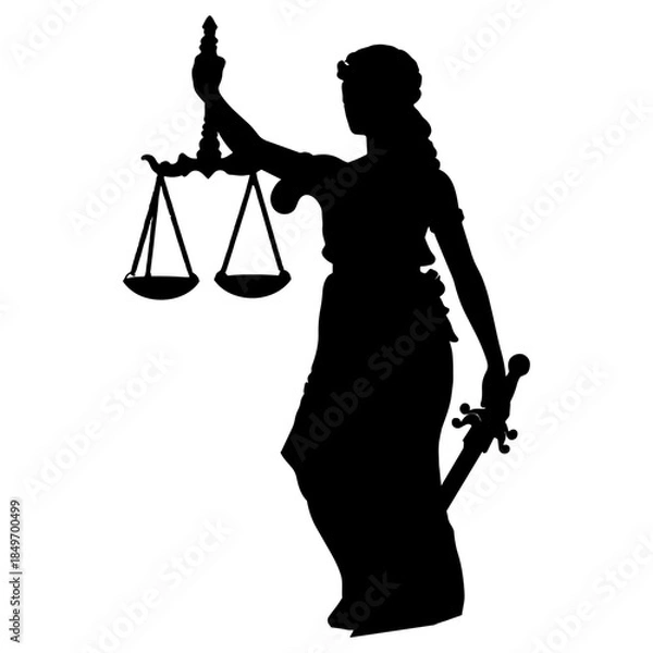 Fototapeta silhouette of the Lady Justice icon