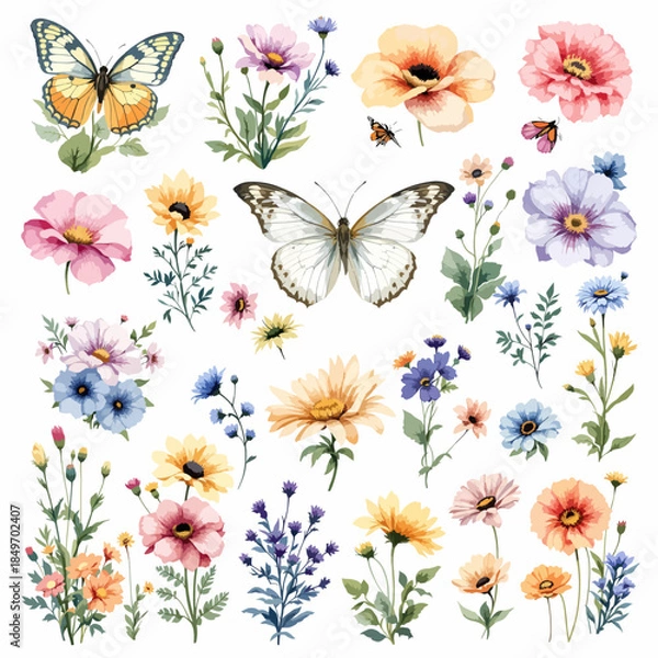 Obraz seamless pattern with butterflies