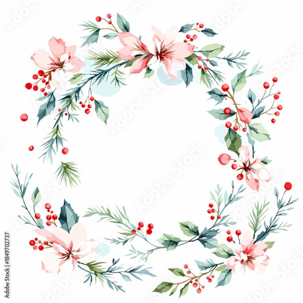 Obraz christmas wreath vector illustration