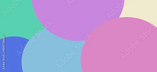 Obraz Interlocking circular patches, layered abstract wallpaper, smooth minimal wide background